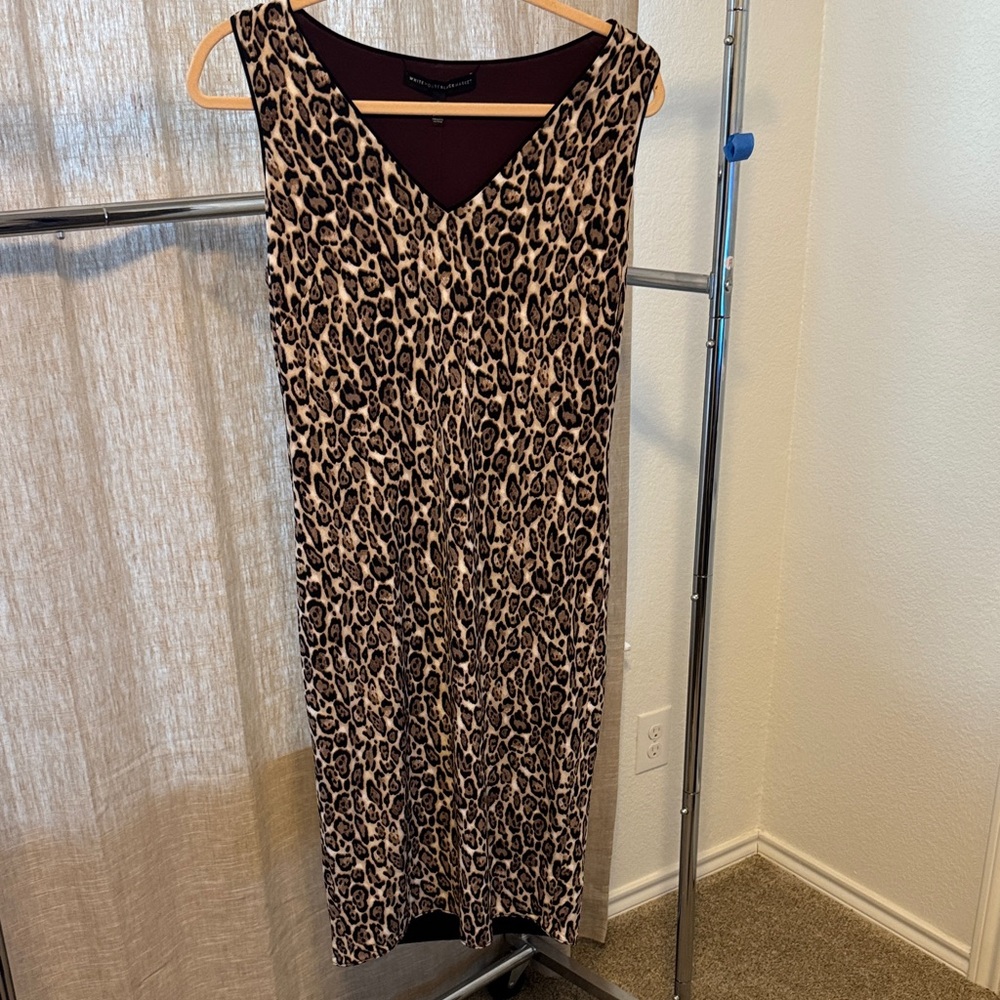 White House Black Market Animal Print Midi Dress